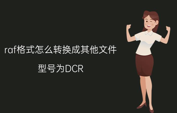 raf格式怎么转换成其他文件 型号为DCR